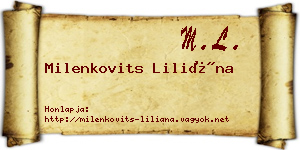 Milenkovits Liliána névjegykártya